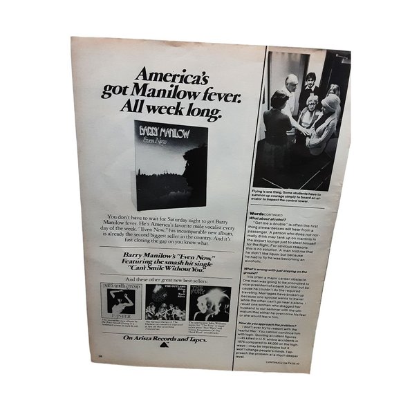 1978 Barry Manilow Even Now Original Print Ad Vintage - Picture 1 of 1